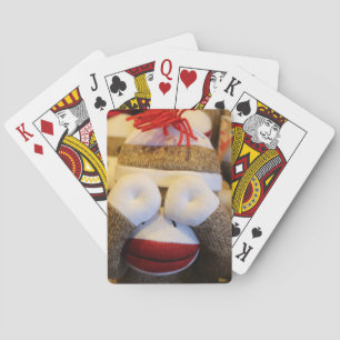Peek-a-boo Sock Monkey Playing Cards