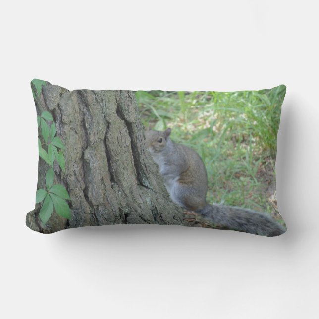 Peek A Boo Squirrel - Lumbar Cushion (Front)