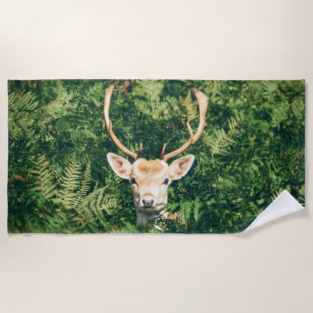 Peek a Deer  Beach Towel (Front)