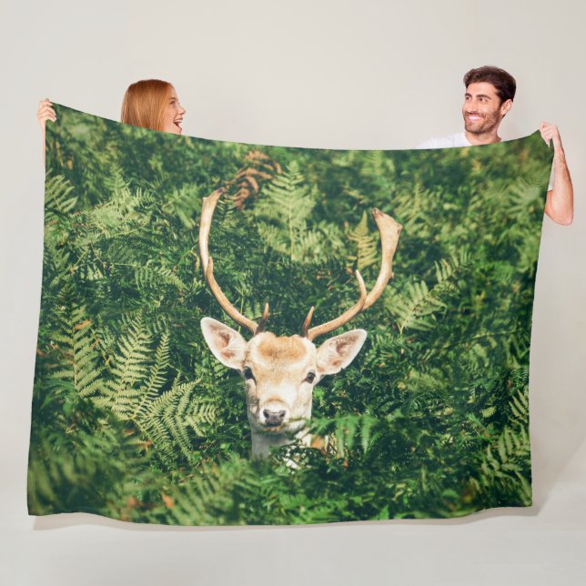 Peek a Deer  Fleece Blanket (In Situ)