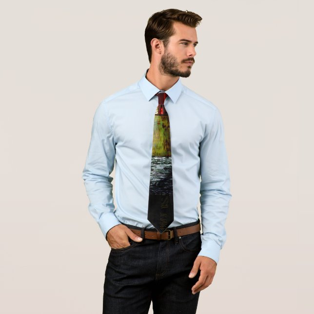 Peek Abstract Glitch Art Digital Distortion Grid Tie (In Situ)