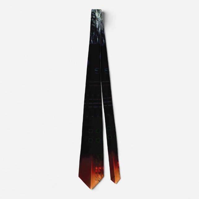 Peek Abstract Glitch Art Digital Distortion Grid Tie (Front)