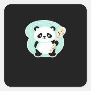Peekabo Panda Square Sticker