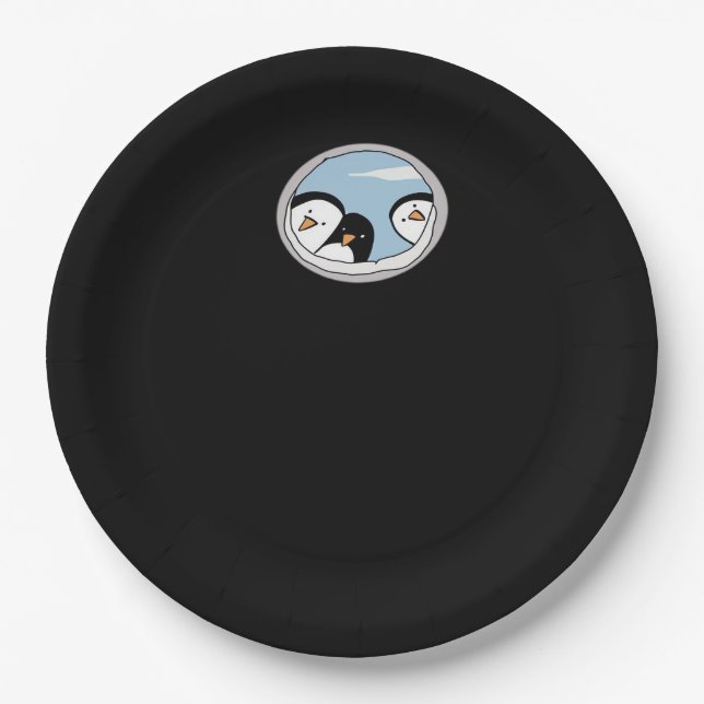 Peekabo Penguins Paper Plate (Front)