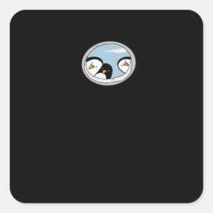 Peekabo Penguins Square Sticker