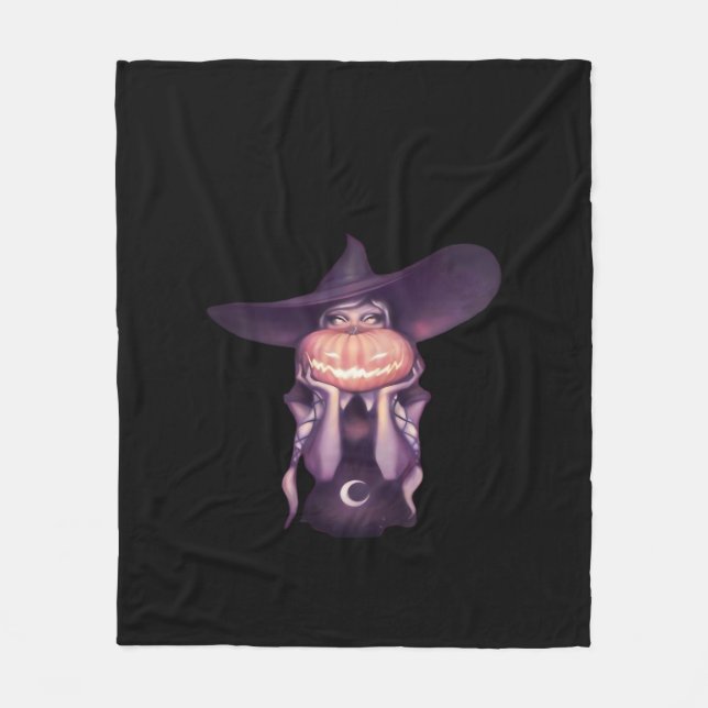 Peekabo Pumpkin Fleece Blanket (Front)