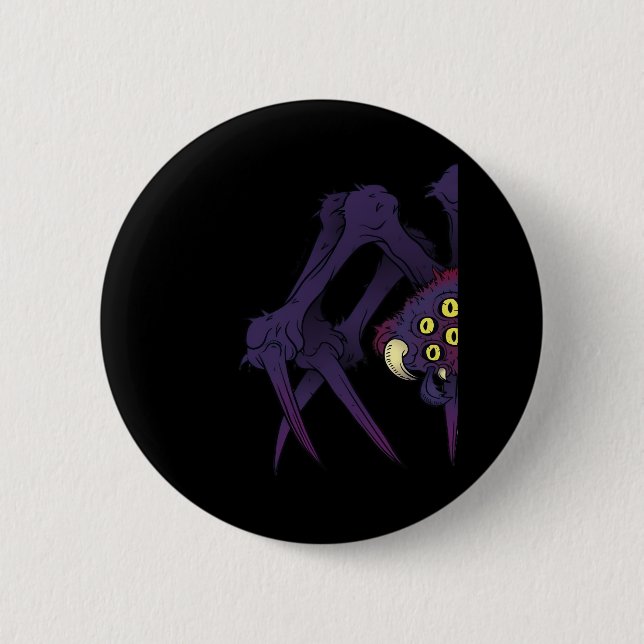 Peekabo Spider 6 Cm Round Badge (Front)