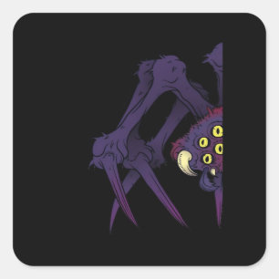 Peekabo Spider Square Sticker