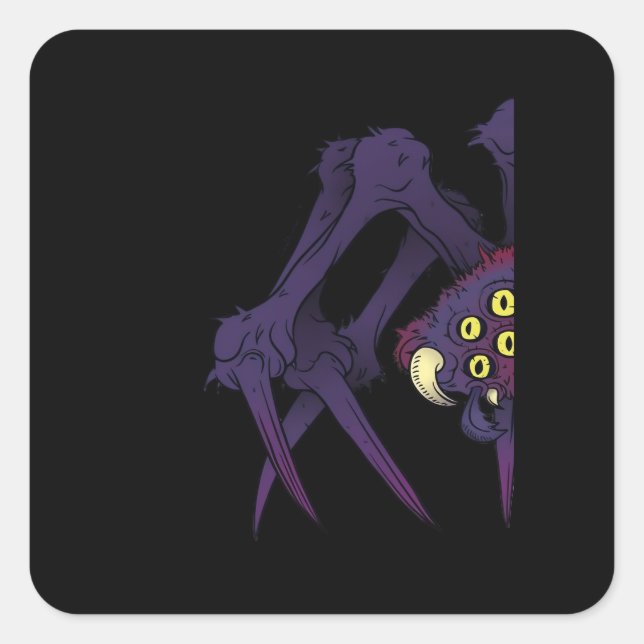 Peekabo Spider Square Sticker (Front)