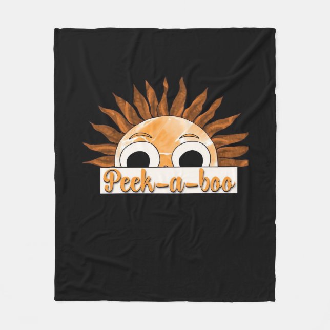Peekabo Sunshine Fleece Blanket (Front)
