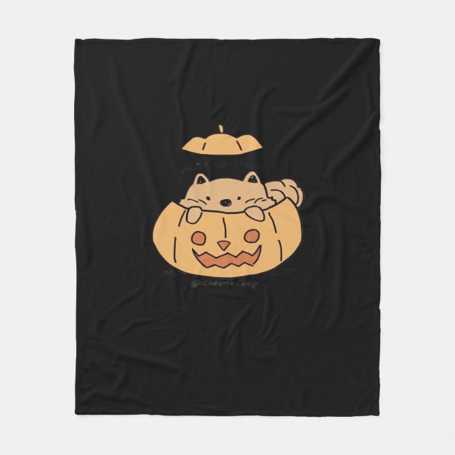 Peekaboo Autumn Vibes Fleece Blanket (Front)