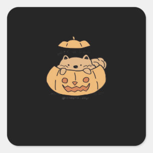 Peekaboo Autumn Vibes Square Sticker