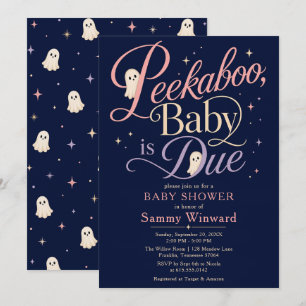 Peekaboo Baby Is Due Ghost Baby Shower Invitation