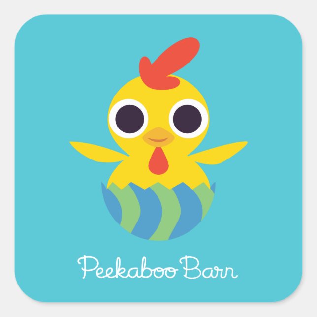Peekaboo Barn Easter | Bandit the Chick Square Sticker (Front)