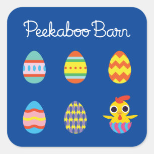 Peekaboo Barn Easter   Easter Eggs Square Sticker