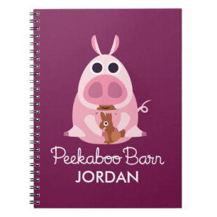 Peekaboo Barn Easter   Leary the Pig Spiral Notebook