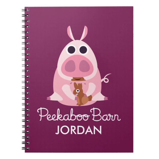 Peekaboo Barn Easter | Leary the Pig Spiral Notebook (Front)