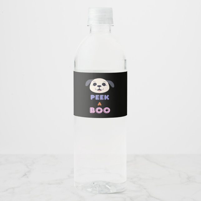 Peekaboo Basic Design Water Bottle Label (Front)