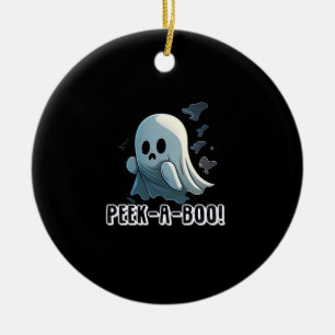 Peekaboo Basic Slogan Ceramic Tree Decoration