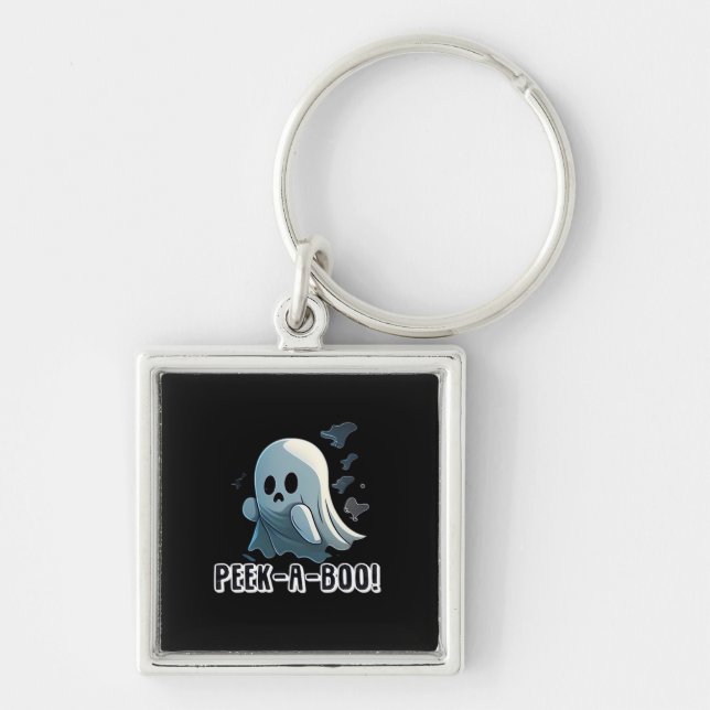 Peekaboo Basic Slogan Key Ring (Front)