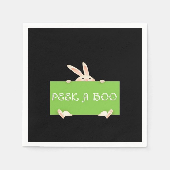 Peekaboo Bunny Napkin (Front)