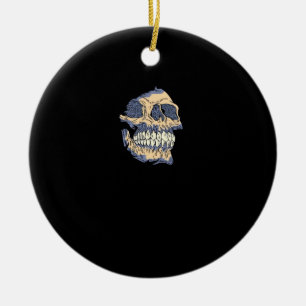 Peekaboo Death Skull Ceramic Tree Decoration