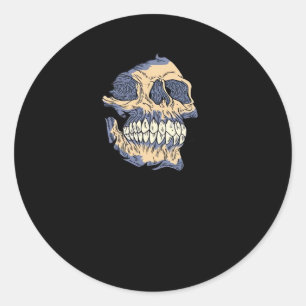 Peekaboo Death Skull Classic Round Sticker