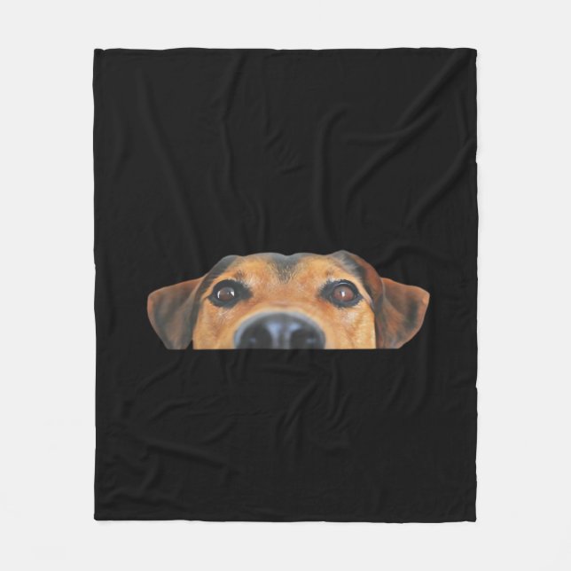 Peekaboo Dog Fleece Blanket (Front)