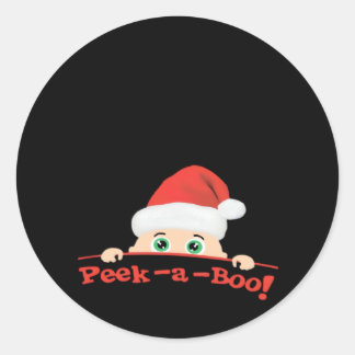 Peekaboo Fitted Classic Round Sticker