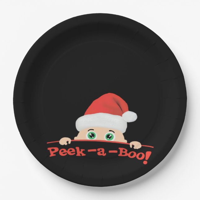 Peekaboo  Fitted Paper Plate (Front)
