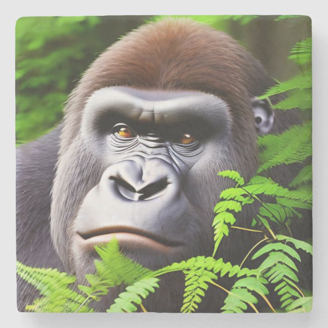 Peekaboo Gorilla, Stone Coaster (Front)