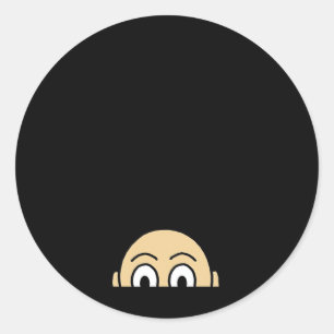 Peekaboo Graphic Basic Quote Classic Round Sticker