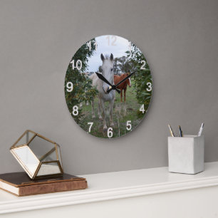 Peekaboo Horses, Wall Clock