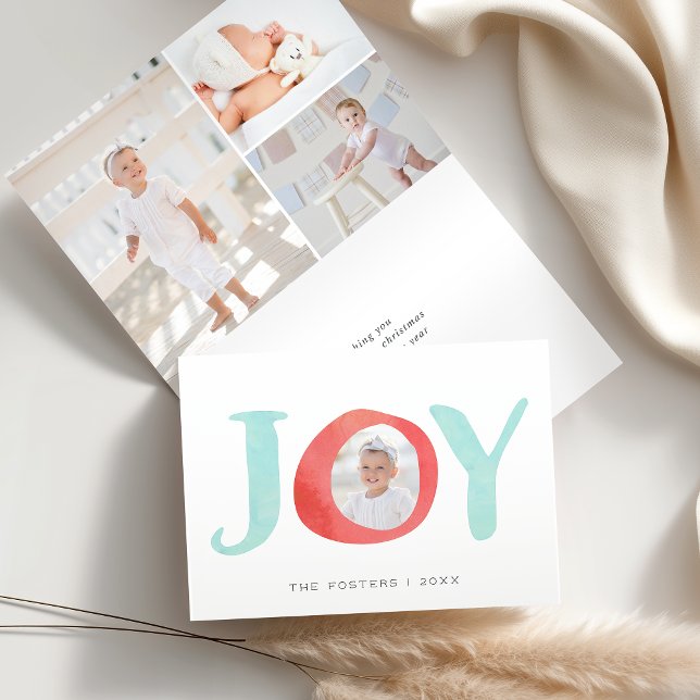 Peekaboo Joy | Folded Holiday Photo Card (Creator Uploaded)