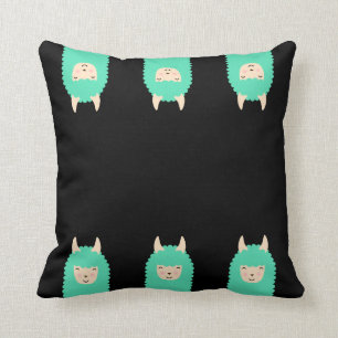 Peekaboo Llama Emoji Throw Pillow