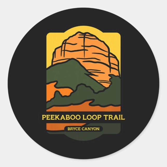 Peekaboo Loop Trail - Bryce Canyon Horseback Ridin Classic Round Sticker (Front)