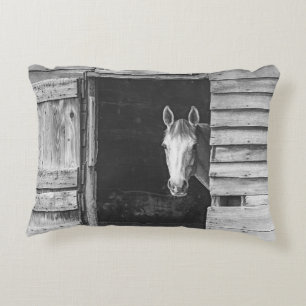 Peekaboo Mare Horse Rustic Farmhouse Decorative Cushion