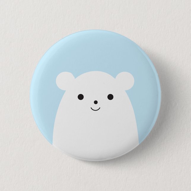 Peekaboo Polar Bear Button (Front)