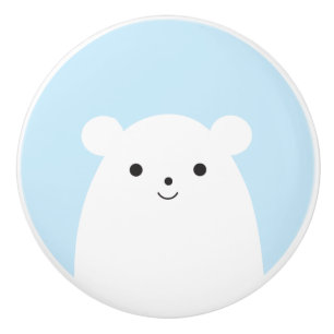 Peekaboo Polar Bear Ceramic Drawer Knob