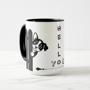 Peekaboo Puppy Funny Mug