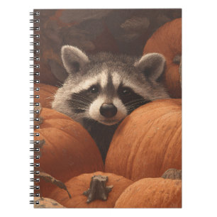 Peekaboo Raccoon Pumpkin Patch Art Notebook