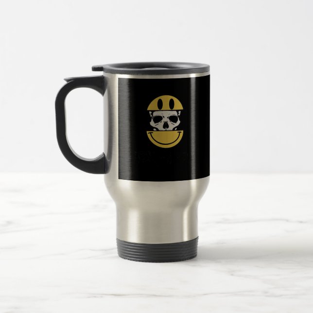 Peekaboo - Skull Distorted Travel Mug (Left)