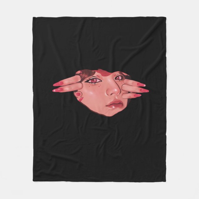 Peekaboo – Sloth Design Vibes Fleece Blanket (Front)