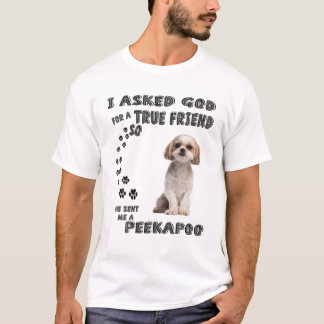 Peekapoo Saying Mum Dad Costume, Cute Poodle Pekin T-Shirt
