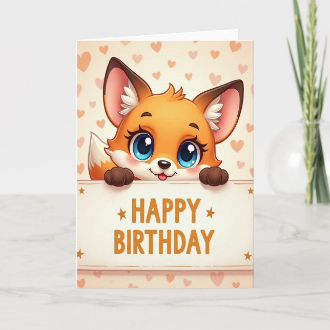 Peeking Animal Birthday Card (Front)