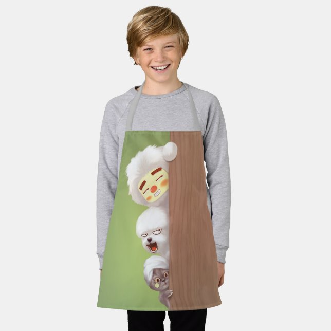 Peeking Animals Trio Apron (Worn)