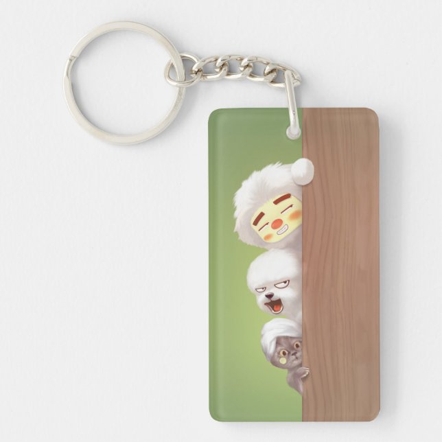 Peeking Animals Trio Key Ring (Front)