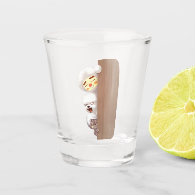 Peeking Animals Trio Shot Glass (Front)