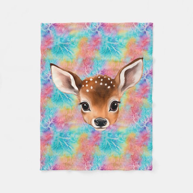 Peeking Baby Deer Water Bottle Fleece Blanket (Front)