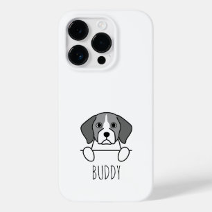Peeking Beagle Cute Custom Name Phone Case